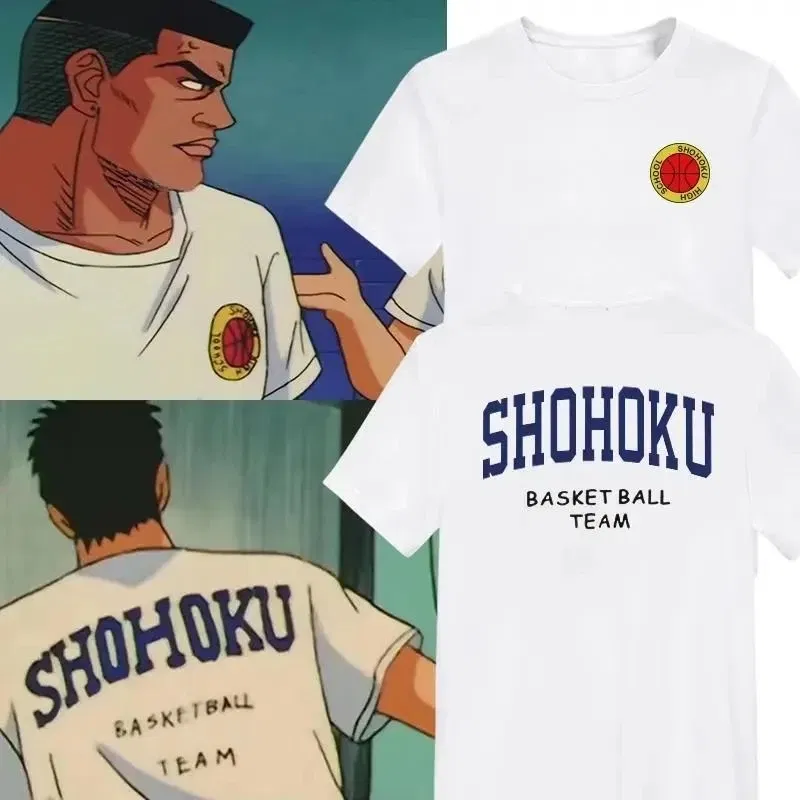 Color: Pink, Size: XL - Japanese Anime Shohoku Basket Ball Team T-Shirt Men Women Sakuragi Hanamichi Print T Shirts Oversized Cosplay Unisex Clothes