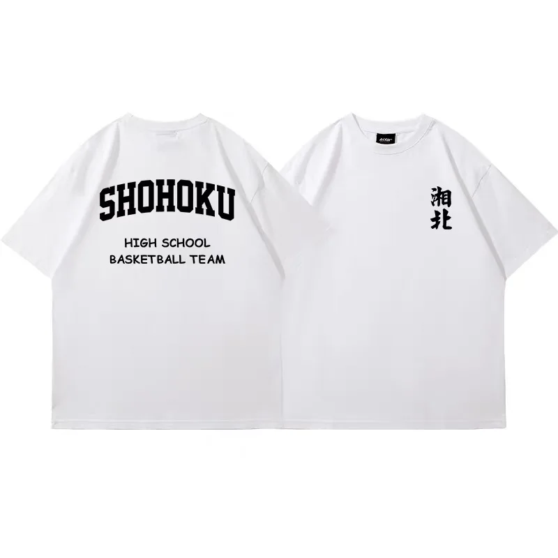 Color: Pink, Size: XL - Japanese Anime Shohoku Basket Ball Team T-Shirt Men Women Sakuragi Hanamichi Print T Shirts Oversized Cosplay Unisex Clothes