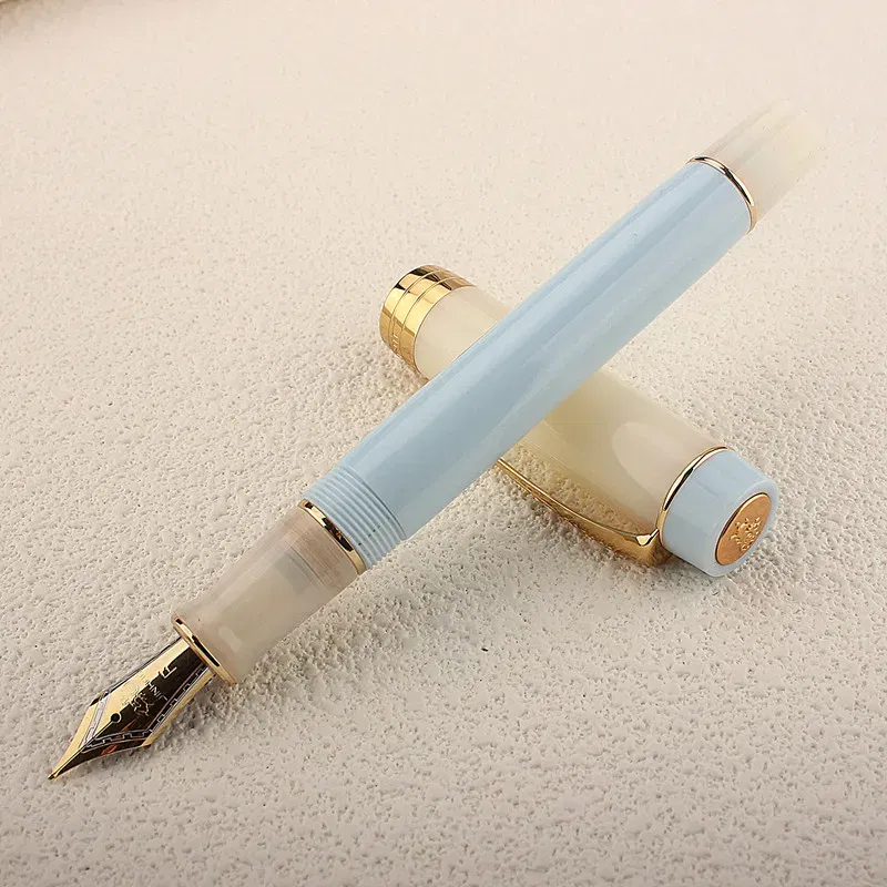 Color: Orange, Nib Size: M - JINHAO 100 Centennial Fountain Pen Resin Gold Clip Nib EF F M Students Pens Business Stationery School Office Supplies PK 9019