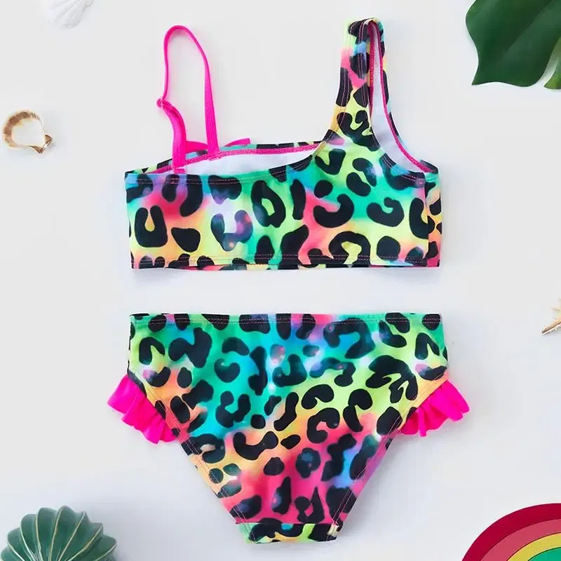 Color: Beige, Size: XS?€old?‰ - Lilo Stitch Gilrs Bow Bikini Set Trendy Two-Piece Swimsuits for Summer Stylish Beachwear Pool Fashion Bathing Suits 3-12Y