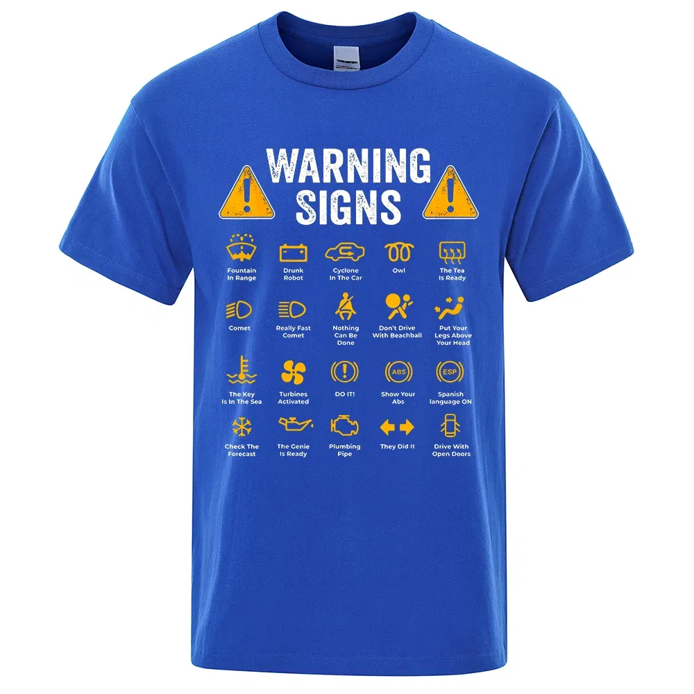 Color: Brown, Size: M - Driving Warning Signs 101 Auto Mechanic Gift Driver Funny Print T-Shirt Fashion Casual Big size T Shirt Cotton Mens Tops Tees