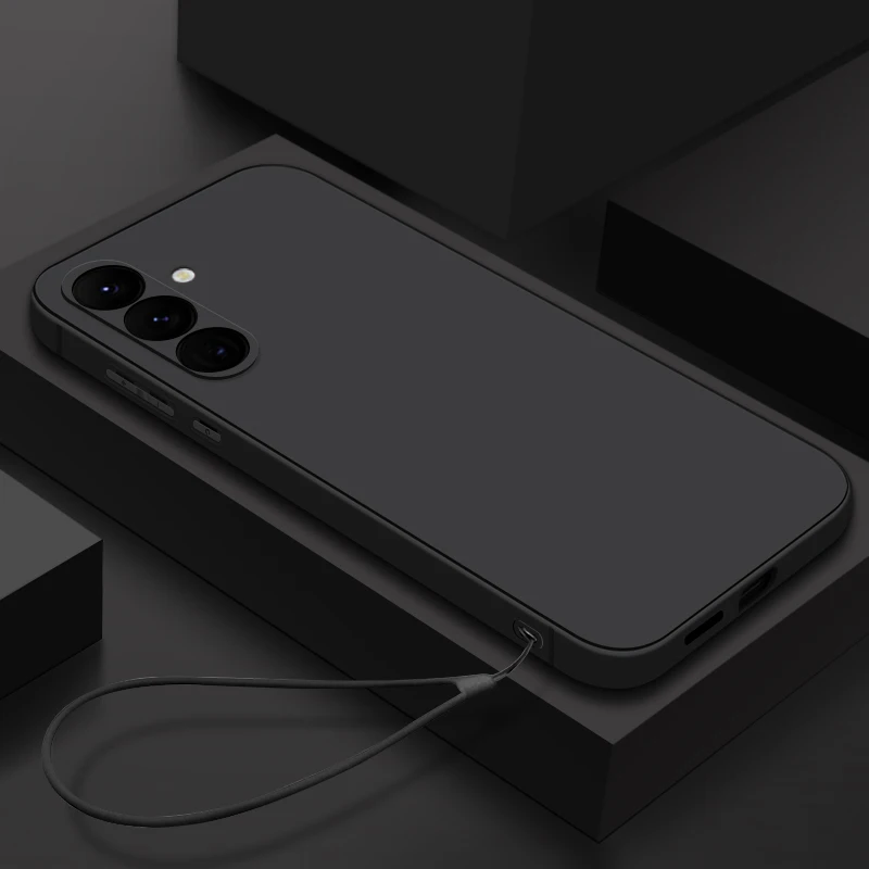 Material: Genuine Leather, Color: GRAY - Soft Silicone Lanyard Case For Samsung Galaxy S23 S24 S25 Ultra S23 S24 FE A56 A55 A53 A54 A35 A36 A15 A16 A25 5G Phone Cover