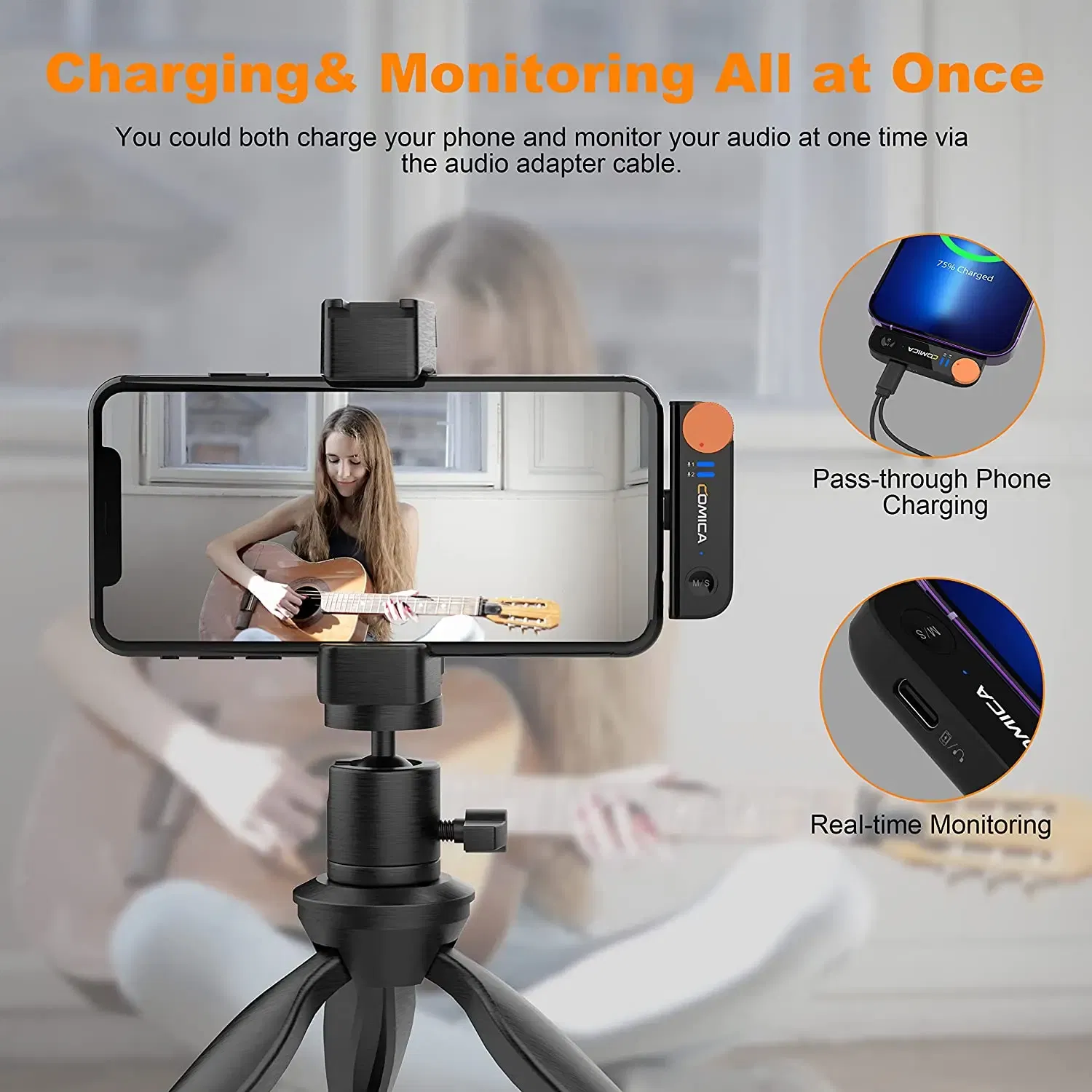 Color: Green, Ships From: CHINA - Comica Vimo S Wireless Lavalier Microphone 2.4G Compact Wireless Lapel Microphone With Charging Case for iPhone Android Phone