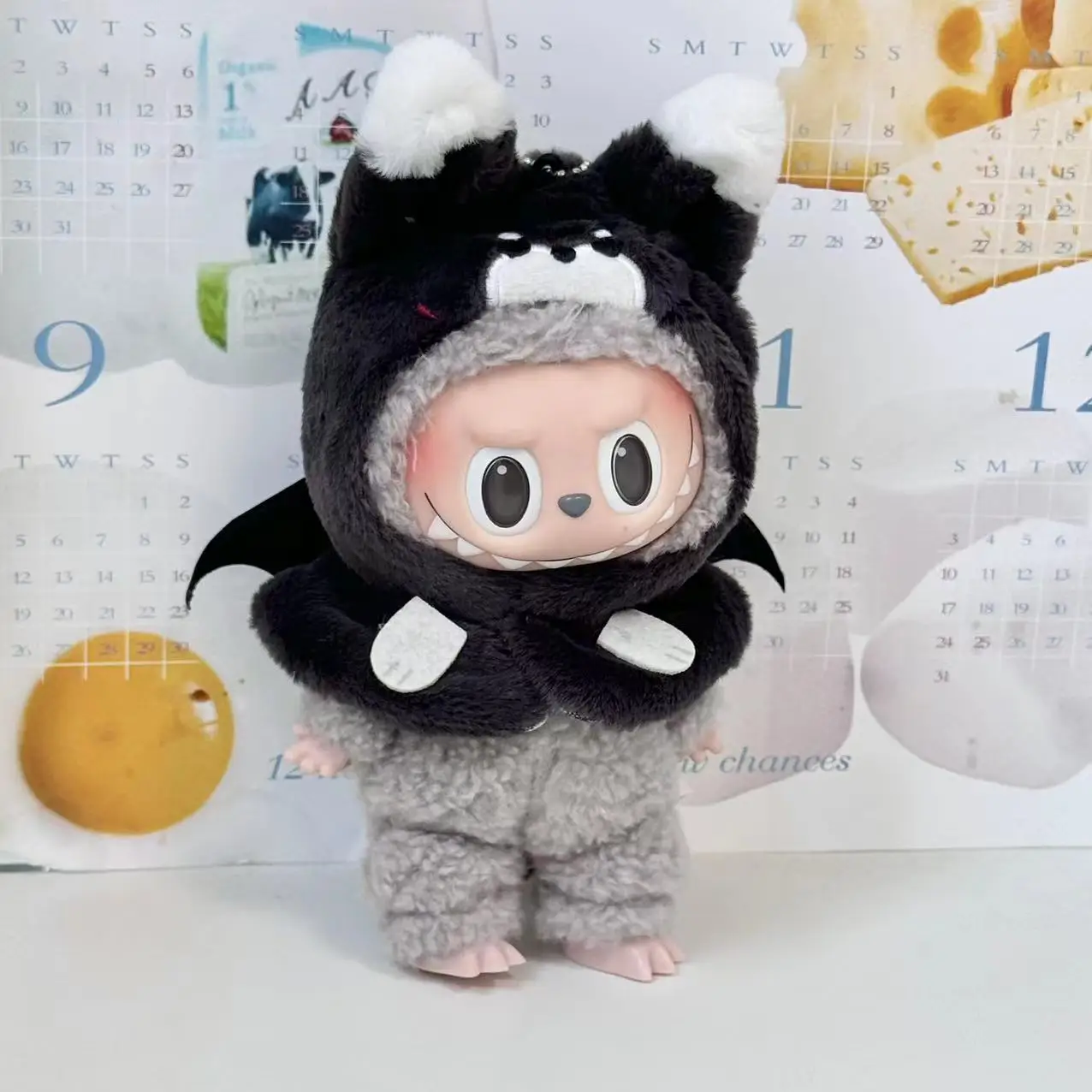Color: WHITE, Size: S - 10cm doll clothes animal doll clothes  small animal cloak line puppy cotton doll with cute clothing kpop hat cloak
