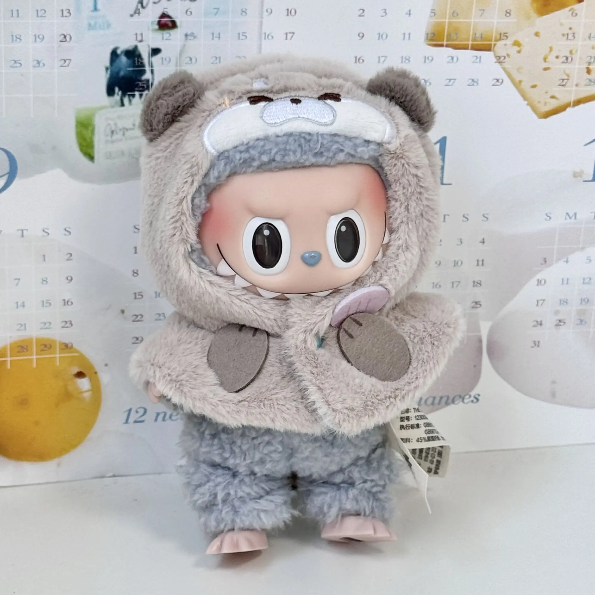 Color: WHITE, Size: S - 10cm doll clothes animal doll clothes  small animal cloak line puppy cotton doll with cute clothing kpop hat cloak
