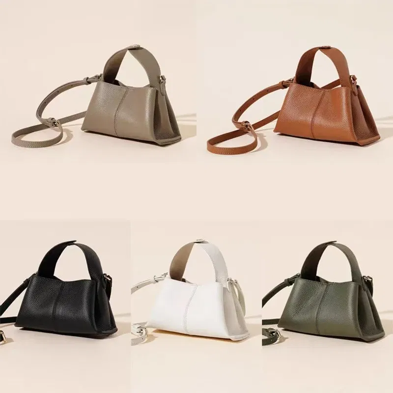 2025 Fall Winter New Top Grain Leather Square Mini Bag Single Shoulder Crossbody Bag Women Trendy Versatile Chic Handbag