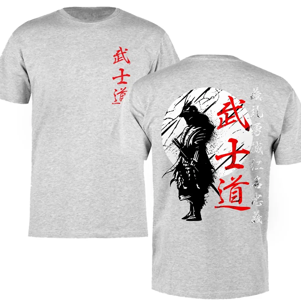 Color: Pink, Size: XXXL - Japan Samurai Spirit T Shirts For Men Japanese Style Back Print Loose Oversized 100% Cotton Tops T-shirt Bushido Male Gifts Tee