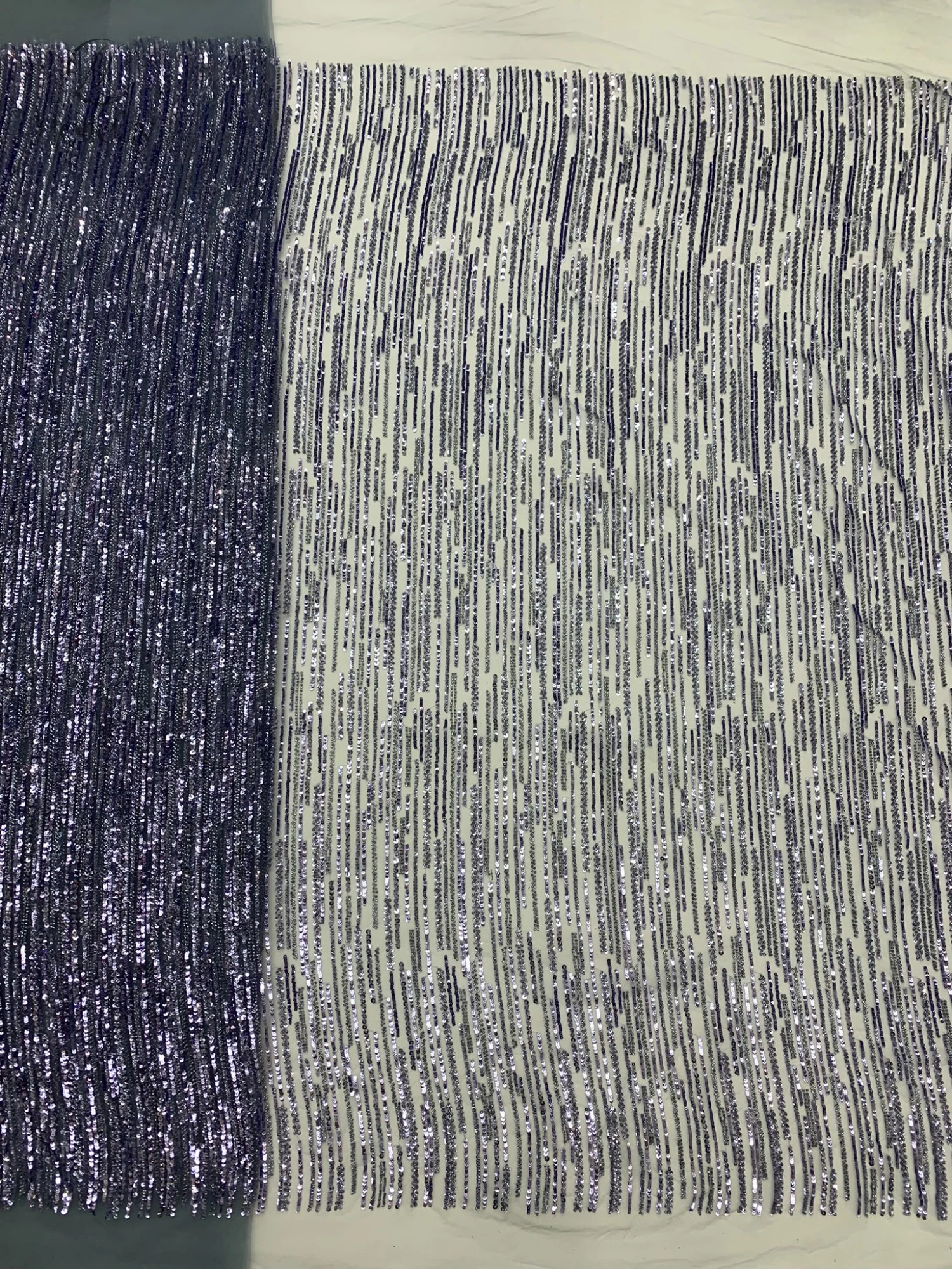 Color: Ivory, Width: 130cm, Length: 3 YARDS - 3Y/piece Latest Nigerian Sequins Lace Fabric Beaded Lace Fabric Luxury French Embroidery Groom Lace Fabric For Wedding Dress