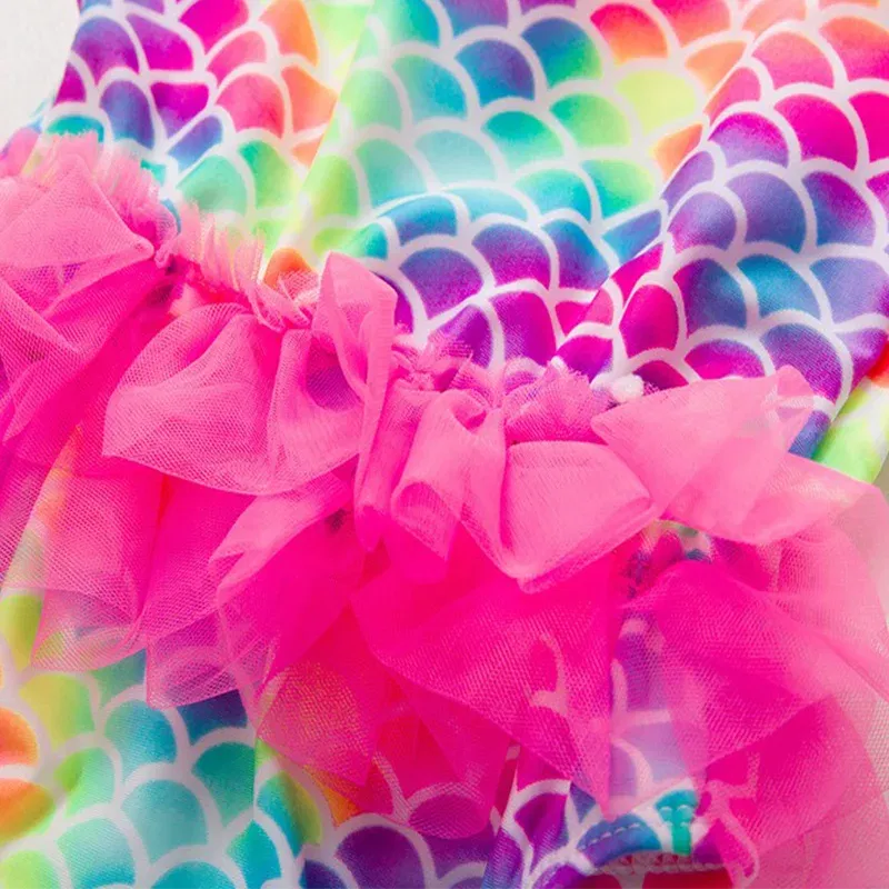 Color: Pink, Kid Size: 3M - Lilo Stitch Girl Swimsuit Summer One-Piece Swimwear Beachwear Pool Mermaid Fish Scale Print Bikini Bathing Outfit Swimming Wear