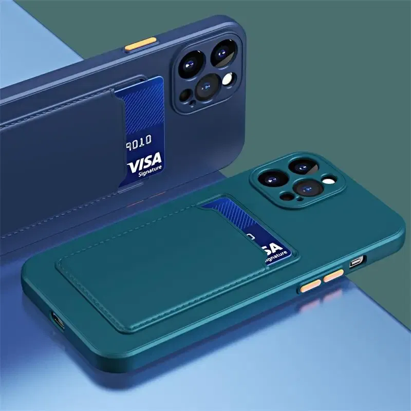 Color: Blue, Material: Other - Card Holder Wallet Case For Samsung A13 5G Cases For Samsung Galaxy A13 A 13 13A Shockproof Liquid Silicone Cover