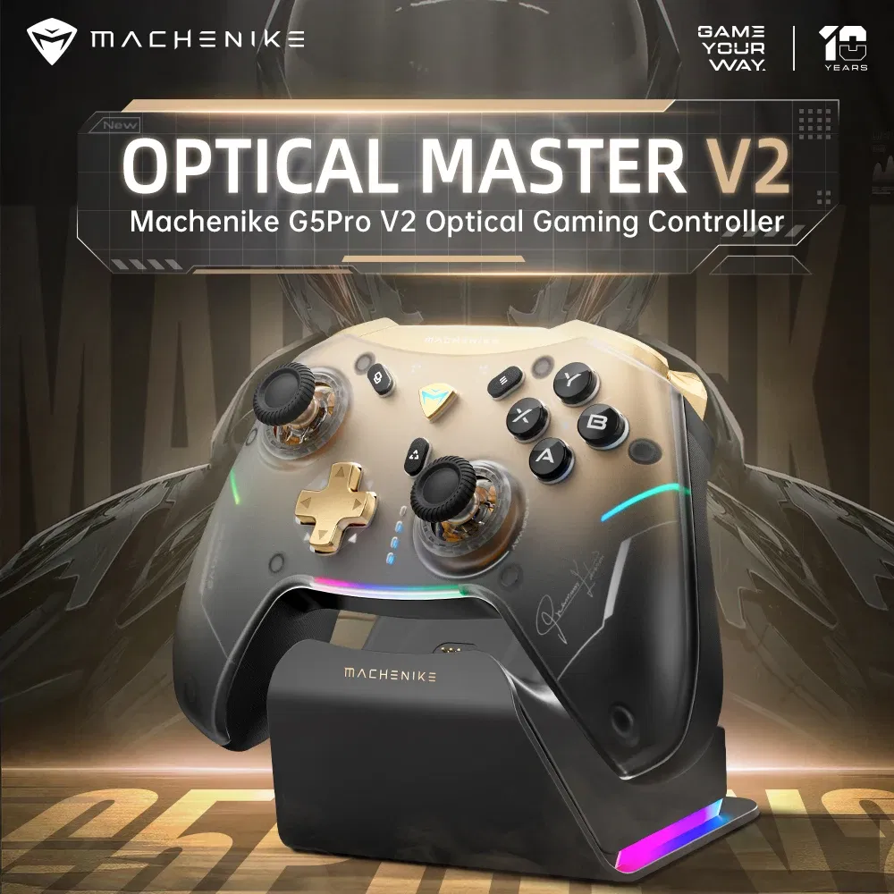 Color: green - MACHENIKE G5Pro V2 Ultimate Gaming Controller Optical Trigger ABXY Button Hot-Swappable Joystick 4K Resolution For Switch PC