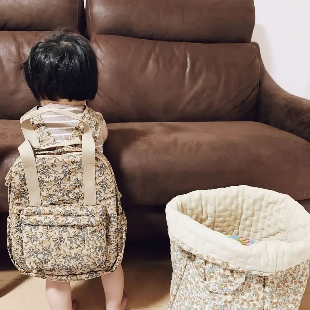 Color: light brown - KS Baby Backpack 2024 New Kids Schoolbag Kindergarten Bags Brand Traveling Mom Cherry Lemon Children's Boys Girls Storage
