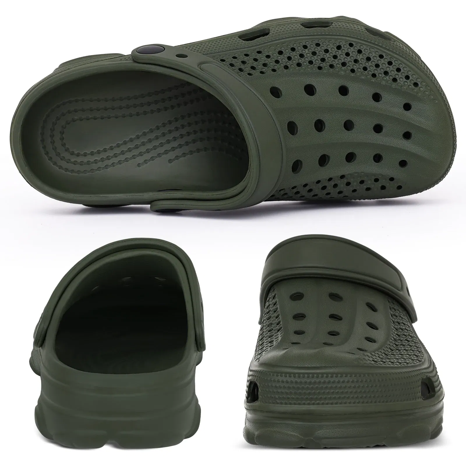 Color: black, Shoe Size: 42 - Smile Pop Casual Men Clogs Slippers Band Summer Slippers Outdoor Non-slip Beach Cozy Men Shoes Soft EVA Home Breathable Slippers