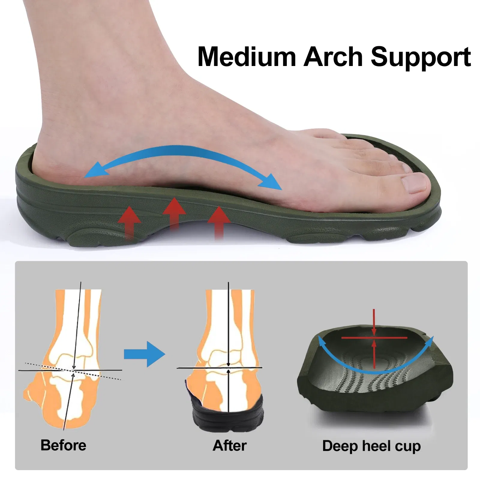Color: black, Shoe Size: 42 - Smile Pop Casual Men Clogs Slippers Band Summer Slippers Outdoor Non-slip Beach Cozy Men Shoes Soft EVA Home Breathable Slippers