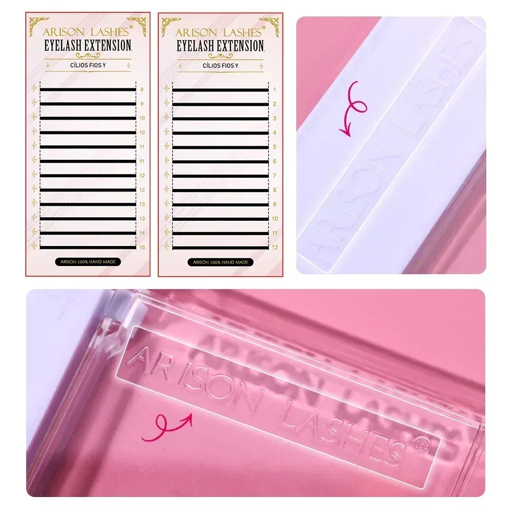 Color: Brushed Chrome, Curl: D, Thickness: 0.07mm, Length: 15mm - ARISON YY Lashes and 3D/4D/5D W Shape Lashes Brasileiro Premade Volume Eyelashes Extension Soft Thin Easily Grafting Extension