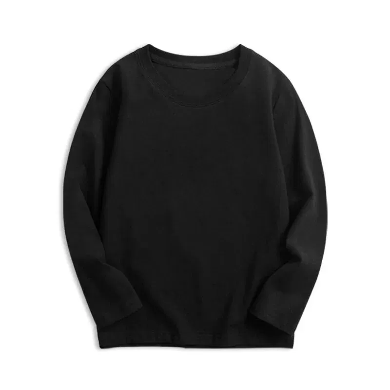 Color: Beige, Kid Size: 3T - 7 Colors Spring Long Sleeve Tees Children's T-shirt Cotton Solid Colour Base Coat Leisure Wear Boys Girls Tops Kids Clothes