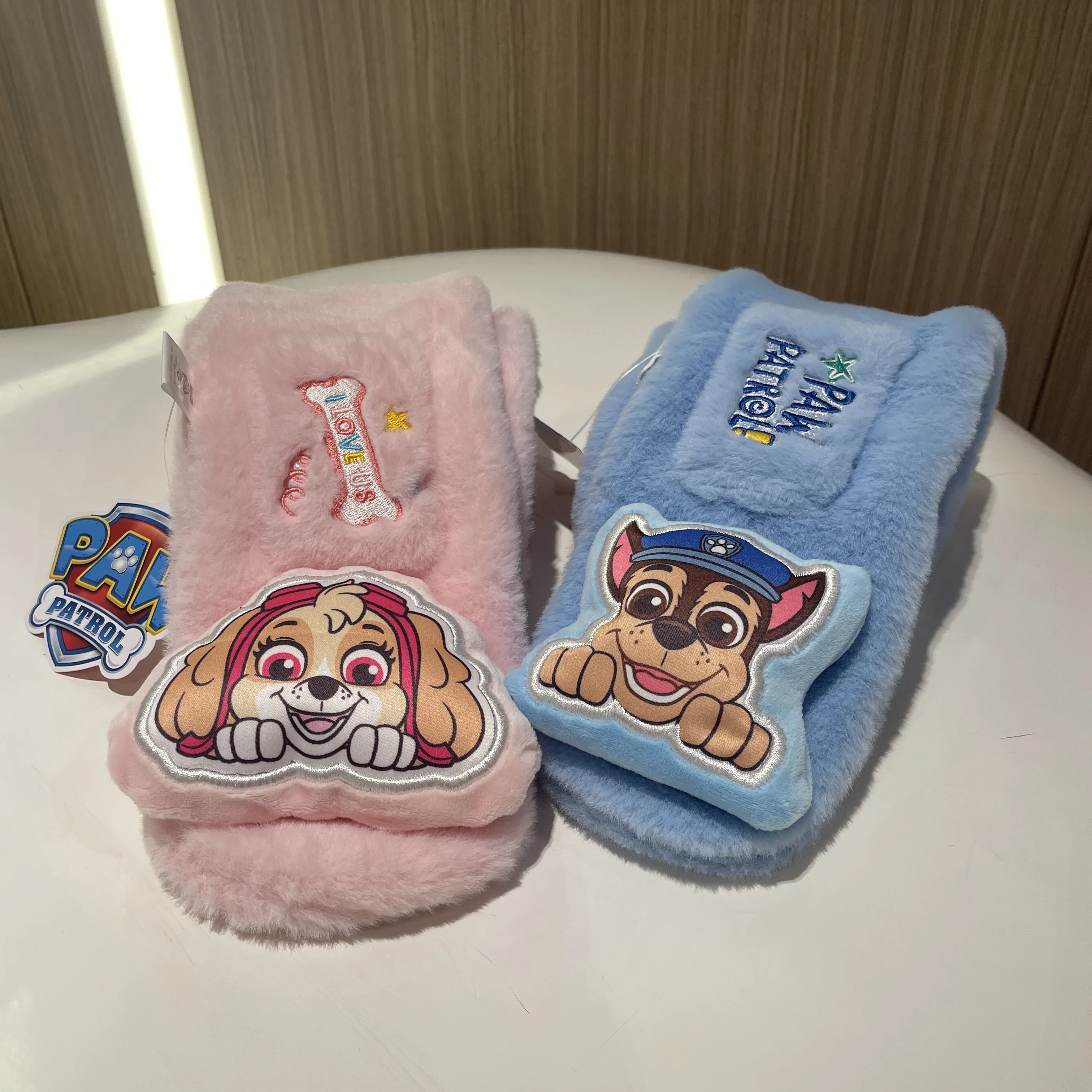 Color: Brown, Size: XXL - 100% Genuine Paw Patrol Thicken Cross Collar Scarf Kids Girls Glove Warm Winter Muffler Fur Plush Cute Shawl Scarfs High quality