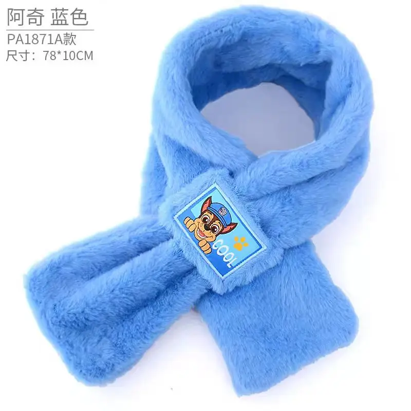 Color: Brown, Size: XXL - 100% Genuine Paw Patrol Thicken Cross Collar Scarf Kids Girls Glove Warm Winter Muffler Fur Plush Cute Shawl Scarfs High quality