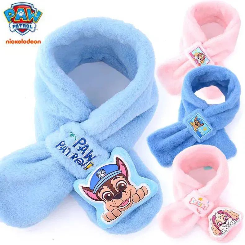 Color: Brown, Size: XXL - 100% Genuine Paw Patrol Thicken Cross Collar Scarf Kids Girls Glove Warm Winter Muffler Fur Plush Cute Shawl Scarfs High quality