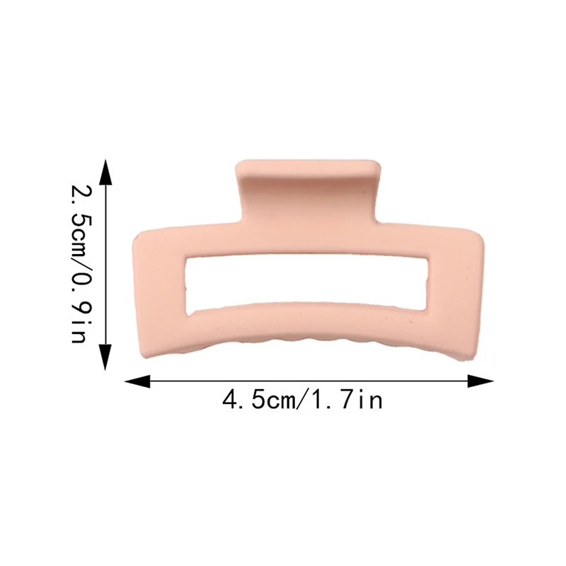Color: Pink - Wholesale 4.5cm Frosted Matte Mini Grab Clip Crab Hair Clips Women Hollow Square Hair Catches Ponytail Clip Bangs Clip Top Clips