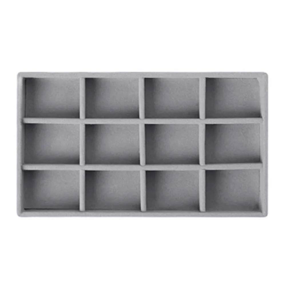 Color: Black - Velvet Jewelry Storage Box Necklace Stackable Display Tray Bracelet Earring Organizers DIY Handicrafts Drawer Box Organizer Box