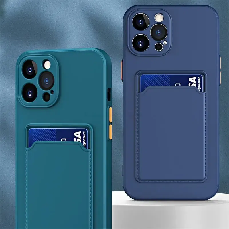 Color: Clear, Material: PE - Card Holder Wallet Case For Samsung Galaxy A32 A53 A33 A13 A52 5G Case on A72 A22 A12 A51 A71 Shockproof Liquid Silicone Cover