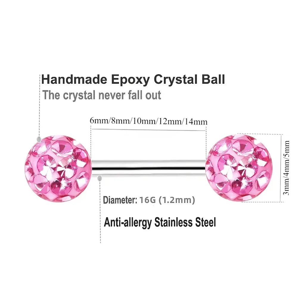 Metal color: Titanium Plated, Main Stone Color: green - 16g 1.2mm Coated Crystal Steel Ear Stud Tragus Helix Cartilage 3/4/5mm CZ Ball 6/8/10/12/14mm Bar Barbell Piercing