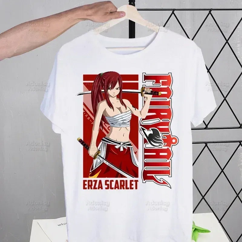 Color: army green, Size: 4XL - Anime Fairy Tail Cartoon Natsu Erza Gray Lucy T-shirts Summer Men/Women Hip Hop Tshirt Streetwear t shirts Short Sleeve Tops