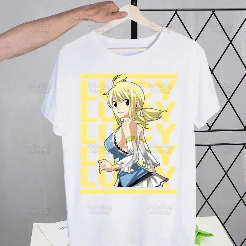 Color: army green, Size: 4XL - Anime Fairy Tail Cartoon Natsu Erza Gray Lucy T-shirts Summer Men/Women Hip Hop Tshirt Streetwear t shirts Short Sleeve Tops