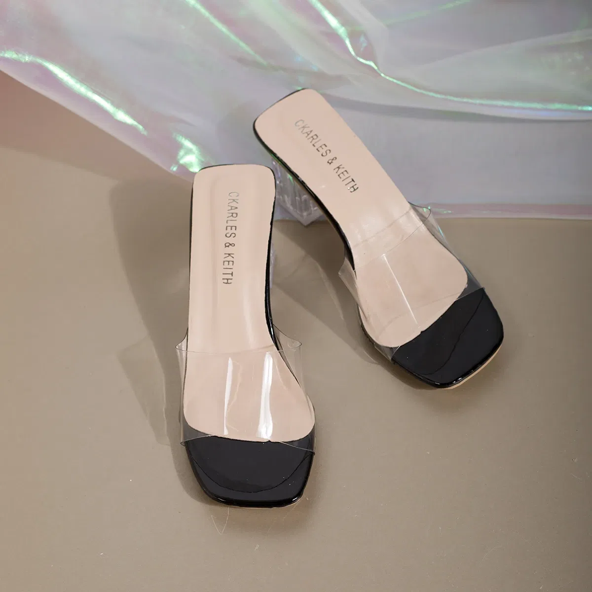 Color: black, Shoe Size: 35 - Fashionable and Elegant Women's High-heeled Sandals with Thick Heels and Square Heads, New Transparent Casual Versatile Sandals