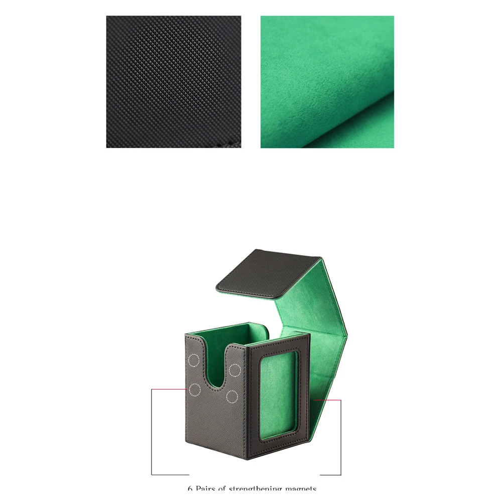 Color: light green - New 100+ card storage box TCG MTG board game commander card carrying organizer box trading 3 "X4" regular storage box baseball