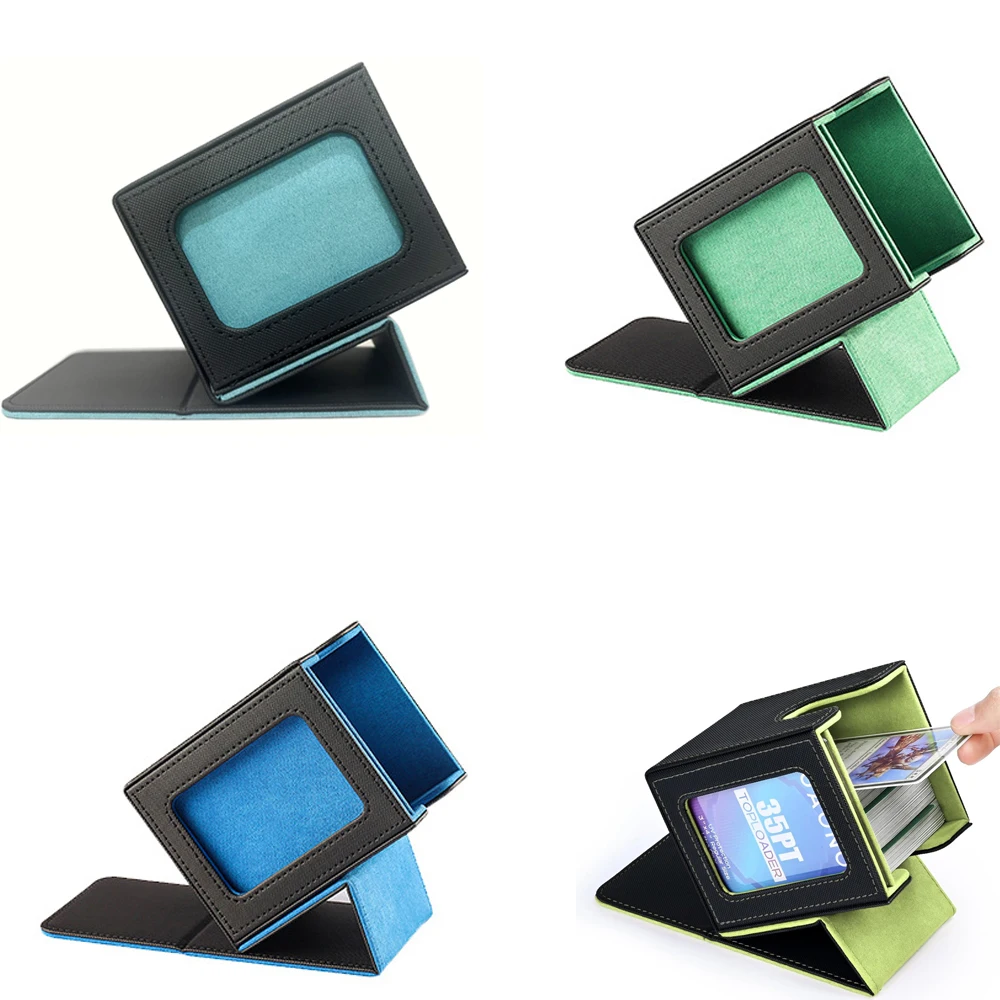 Color: light green - New 100+ card storage box TCG MTG board game commander card carrying organizer box trading 3 "X4" regular storage box baseball