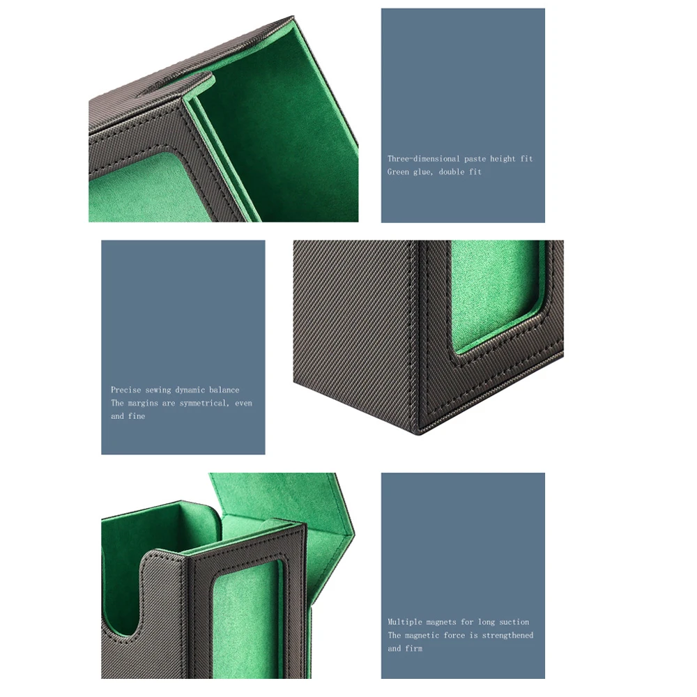 Color: light green - New 100+ card storage box TCG MTG board game commander card carrying organizer box trading 3 "X4" regular storage box baseball