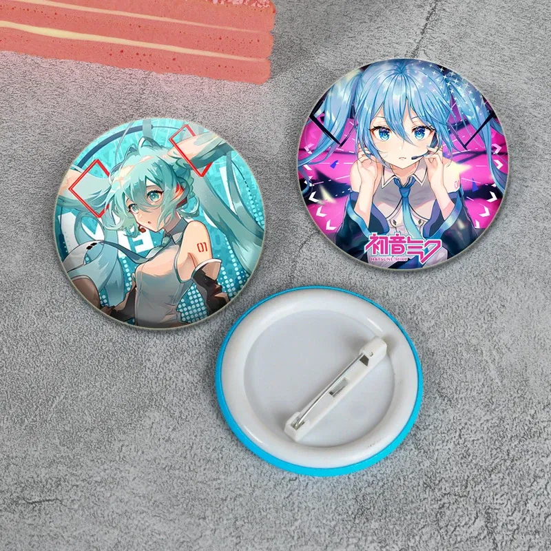 Color: Jasmine, Size: M - 58/44/32mm Miku Anime Round Pins Cartoon Badges Cosplay Handmade Tinplate Brooch on Backpack Clothes Chest Ornament Gifts