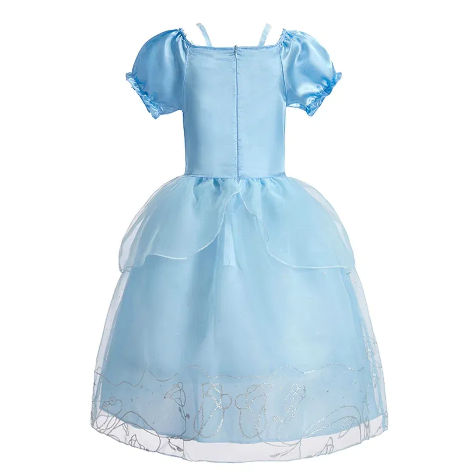 Color: Gold, Kid Size: 11 - Children Halloween Disguise Aurora Cinderella Disney Princess Costume Festival Dress up Kids Girls Sleeping Beauty Frock 1-12Yrs