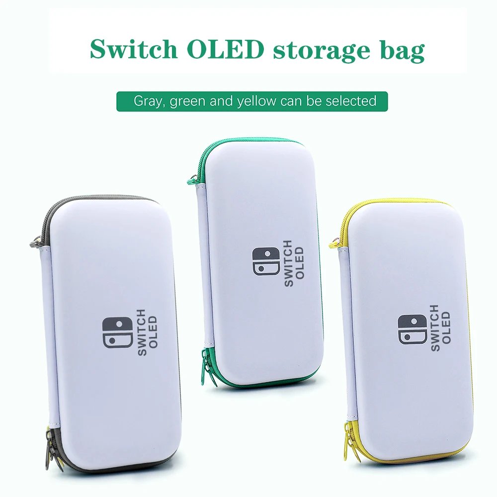 Color: Yellow - Case Kit For Nintend Switch OLED Console Carrying Case Protective Pouch Hard Shell Clear Cover For Switch Oled WIth Film Glass