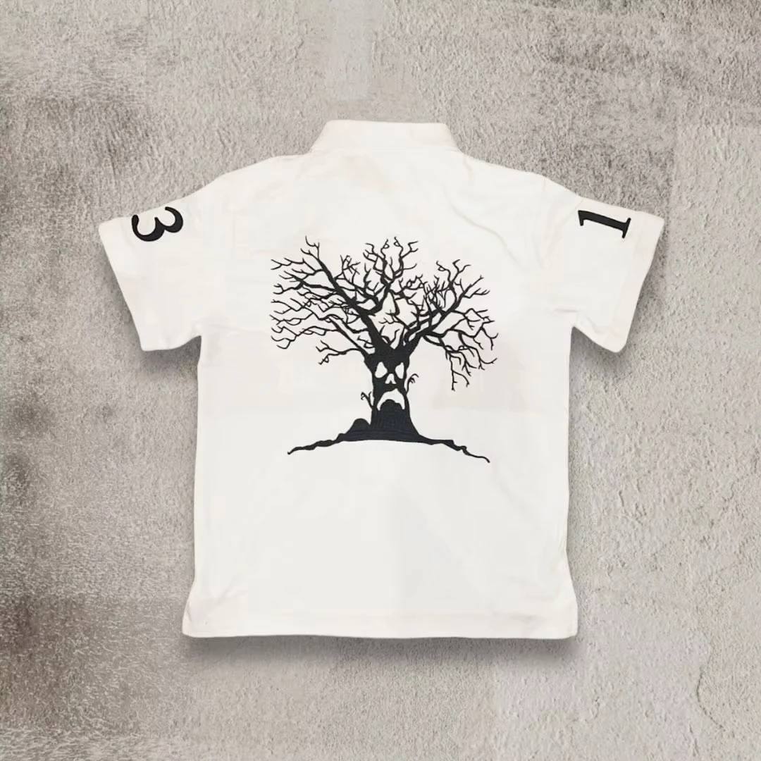 Color: black, Size: XXL - Mens Womens Retro Hip Hop Shirts Y2K Polo Shirts T Shirt Letter Pattern Embroidered Short Sleeve Casual Shirt New Cotton Tops