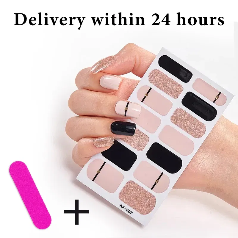 Color: Sliver - Full Cover Nail Stickers Nail Polish Nail Decoration Nails Sticker Designer Self Adhesive Nail Sticker Creative Nail Art Sticker