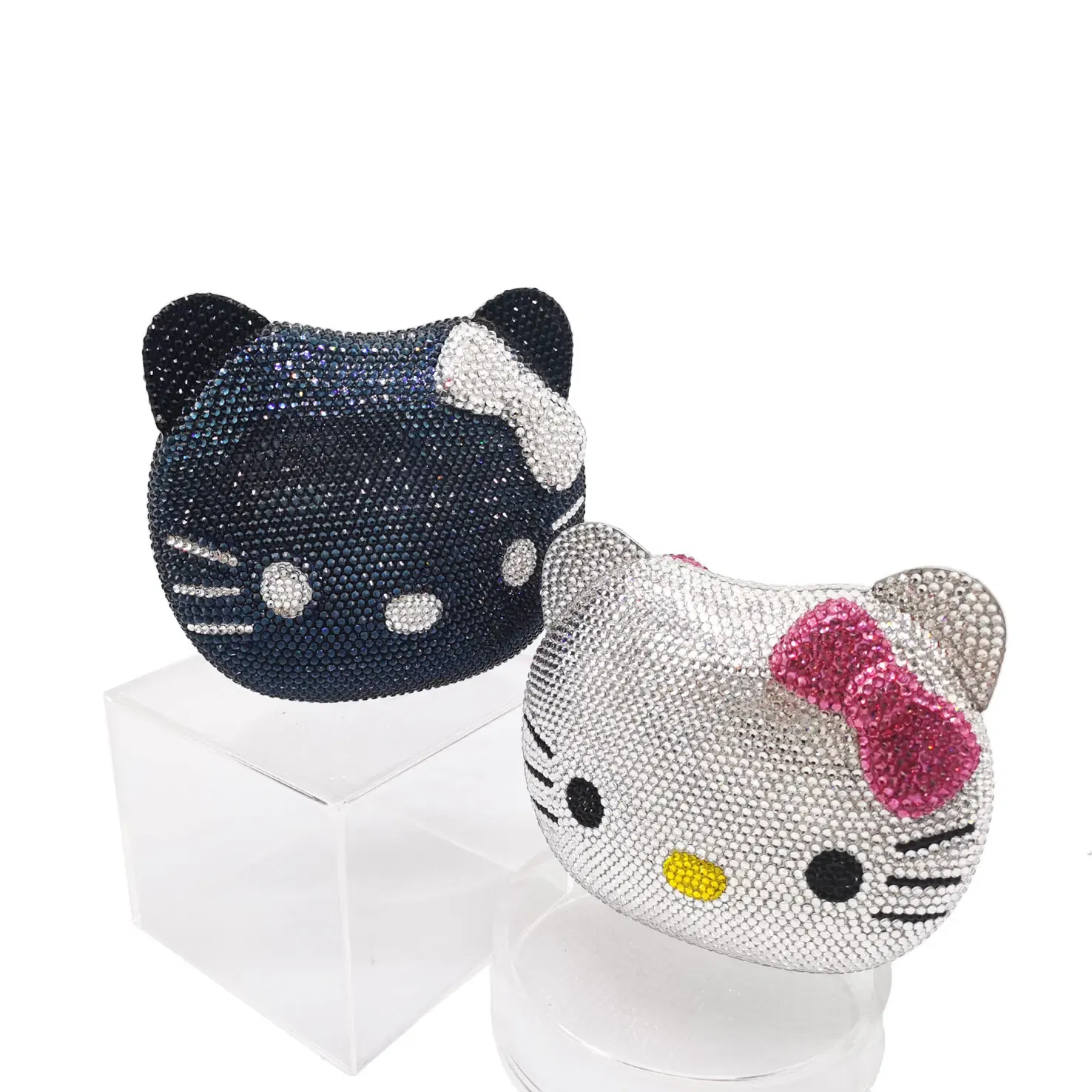 Color: army green - Luxury Navy Blue Crystal Animal Evening Bags Cat Designer Party Purse Ladies Clutch Bags Women Handbags