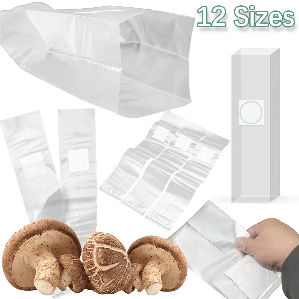 Color: Dark Khaki, Size: L - 12 Sizes PVC Mushroom Spawn Growth Bag Breathable Containers Filter Keep Humidity High Temperature Plastic Pot Growing Planter
