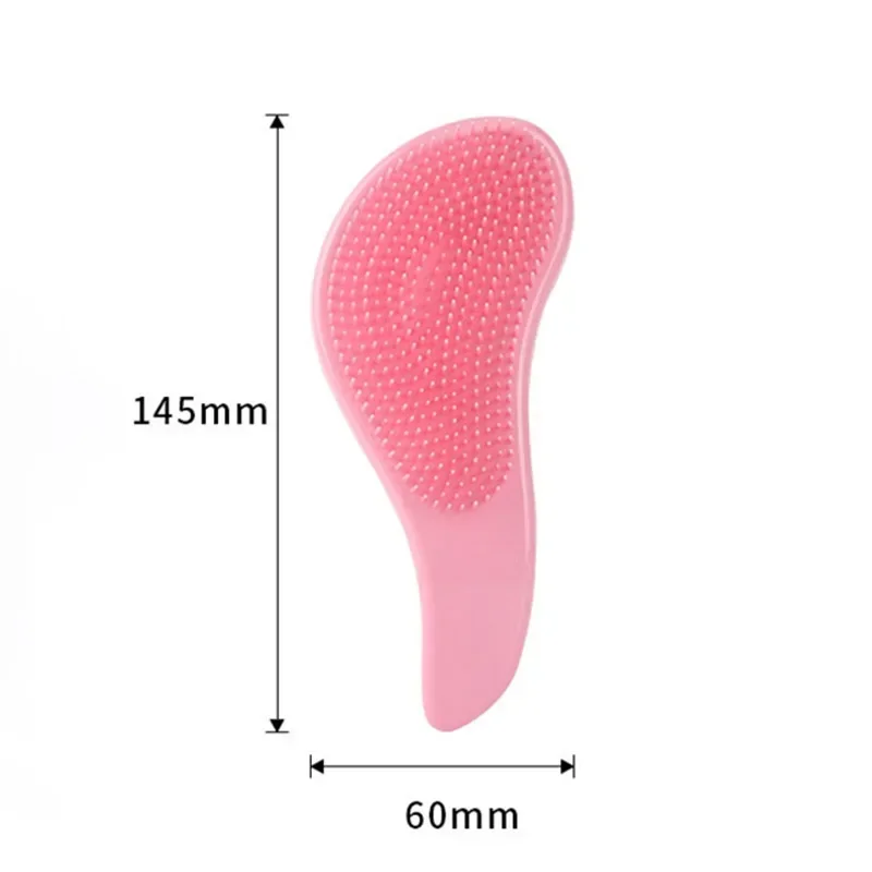Color: Pink - Children Magic Handle Detangle Hair Comb Shower Massage Hairbrush Anti Static Massage Hair Brush Woman Salon Hair Accessories