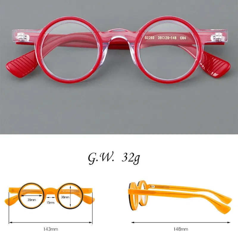 Frame Color: PURPLE, Eye Prescription: +450 - VCKA Round Acetate Photochromic Reading Glasses Frame Men Prescription Anti-blue Eyeglasses Women Custom Eyewear +0.50 to+6.0