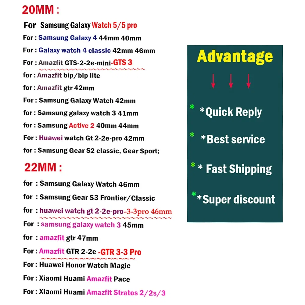 Band Color: Orange, Band Width: 20mm - 20mm/22mm nylon Band