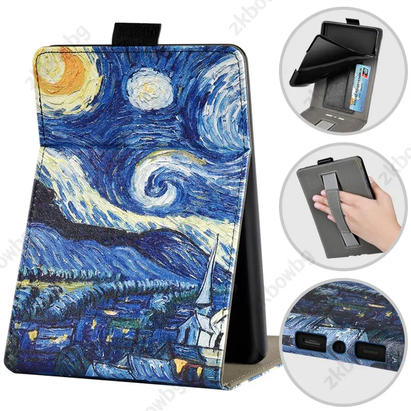 Color: GRAY, Size: Fourteen - Cute Smart Case for 6.8' 6'' Kindle Paperwhite Signature 11th Generation Edition 12th 2024 7'' 7th 10th 6th M2L4EK RS23CV Cover