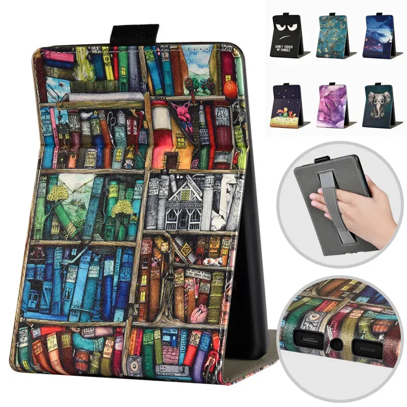 Color: GRAY, Size: Fourteen - Cute Smart Case for 6.8' 6'' Kindle Paperwhite Signature 11th Generation Edition 12th 2024 7'' 7th 10th 6th M2L4EK RS23CV Cover