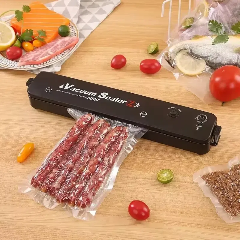 Color: Red - Automatic packaging machine food vacuum sealing machine portable household vacuum food sealing kitchen helper 220V