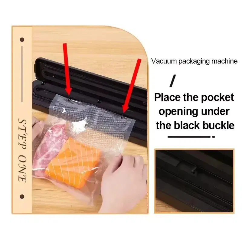 Color: Red - Automatic packaging machine food vacuum sealing machine portable household vacuum food sealing kitchen helper 220V