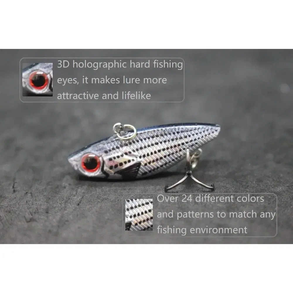 Color: Brown - wLure Fishing Lure Lipless VIB 4cm 4.6g Tiny Hard Lure Carp Fishing Fly Fishing Bait Tail Hook Sinking to Bottom L666