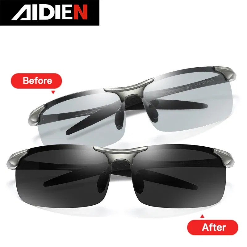 Lenses Color: PURPLE, Frame Color: MULTI - Myopia Photochromic Sunglasses Diopter Polarized Driving Goggle Men Chameleon Change Color transition Prescription Sun Glasses
