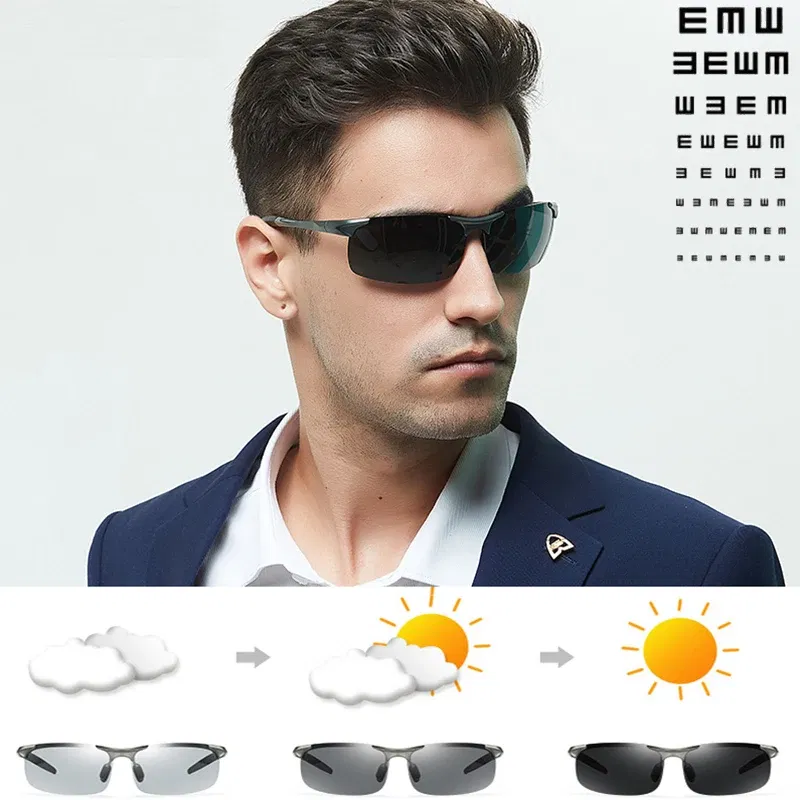 Lenses Color: PURPLE, Frame Color: MULTI - Myopia Photochromic Sunglasses Diopter Polarized Driving Goggle Men Chameleon Change Color transition Prescription Sun Glasses